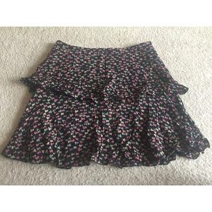 Trina Turk Floral Ruffled Tiered Skirt Sz 4